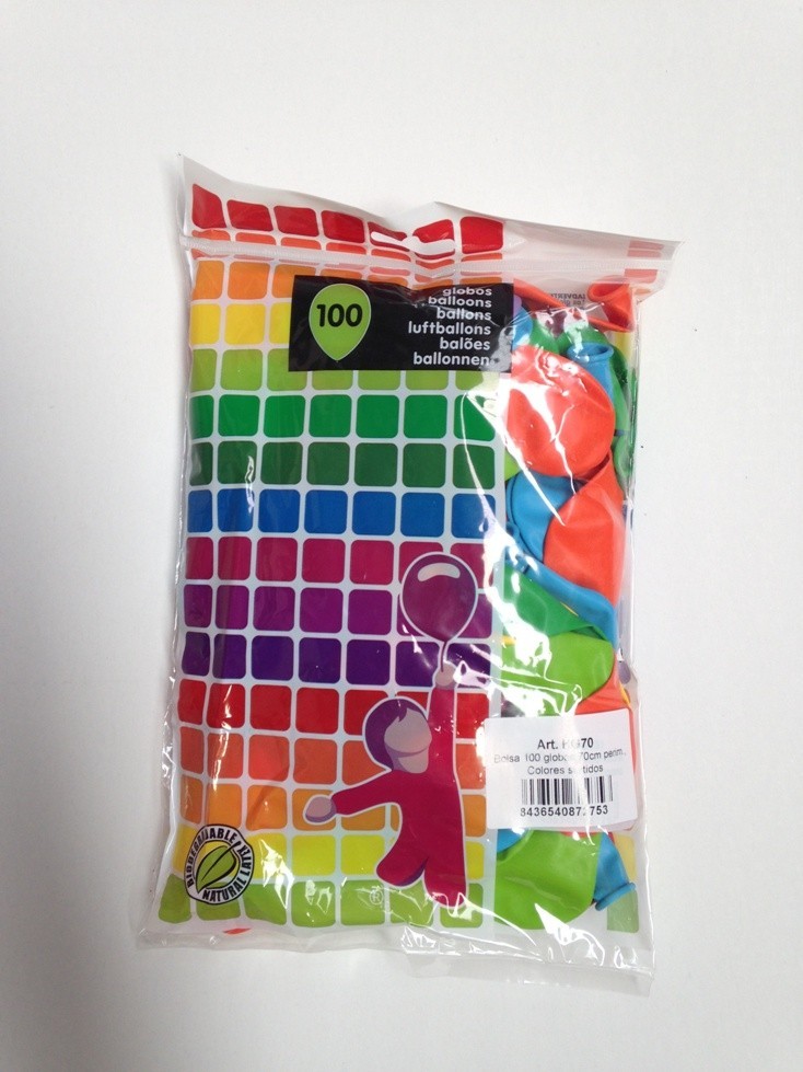 Bolsa de 100 Globos Surtidos