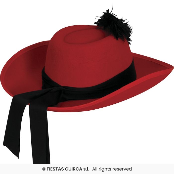 Sombrero Mosquetero Rojo