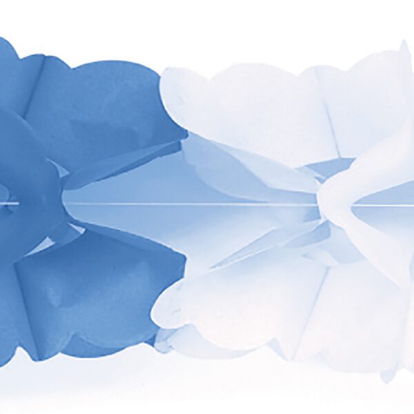 Guirnalda papel azul y Blanco