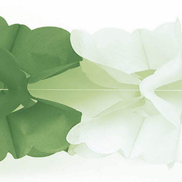 Guirnalda papel verde y blanca