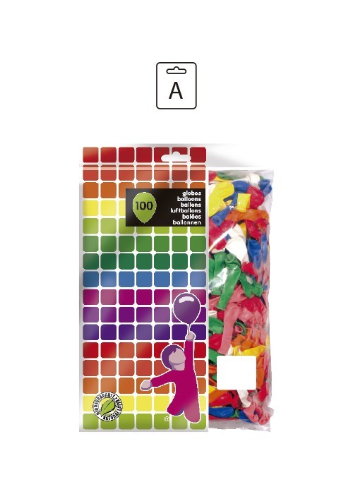 Bolsa de 100 Globos Surtidos