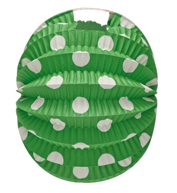 Farol Andaluz verde Lunares blanco 22 cm.