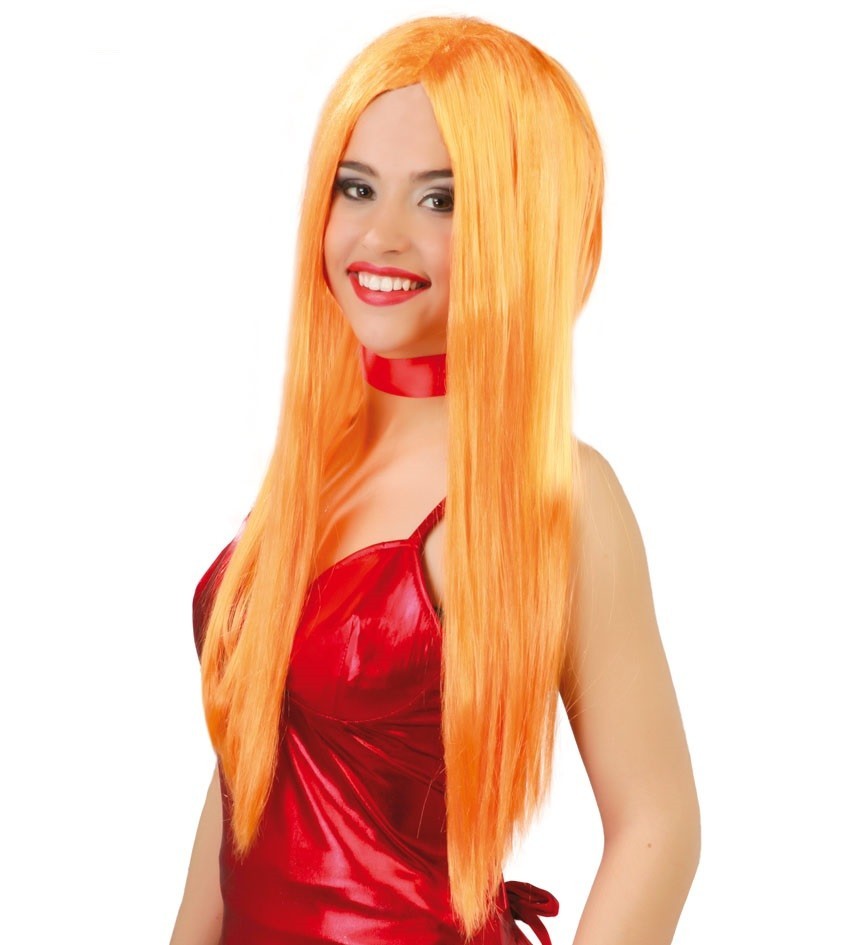 Peluca Larga Naranja