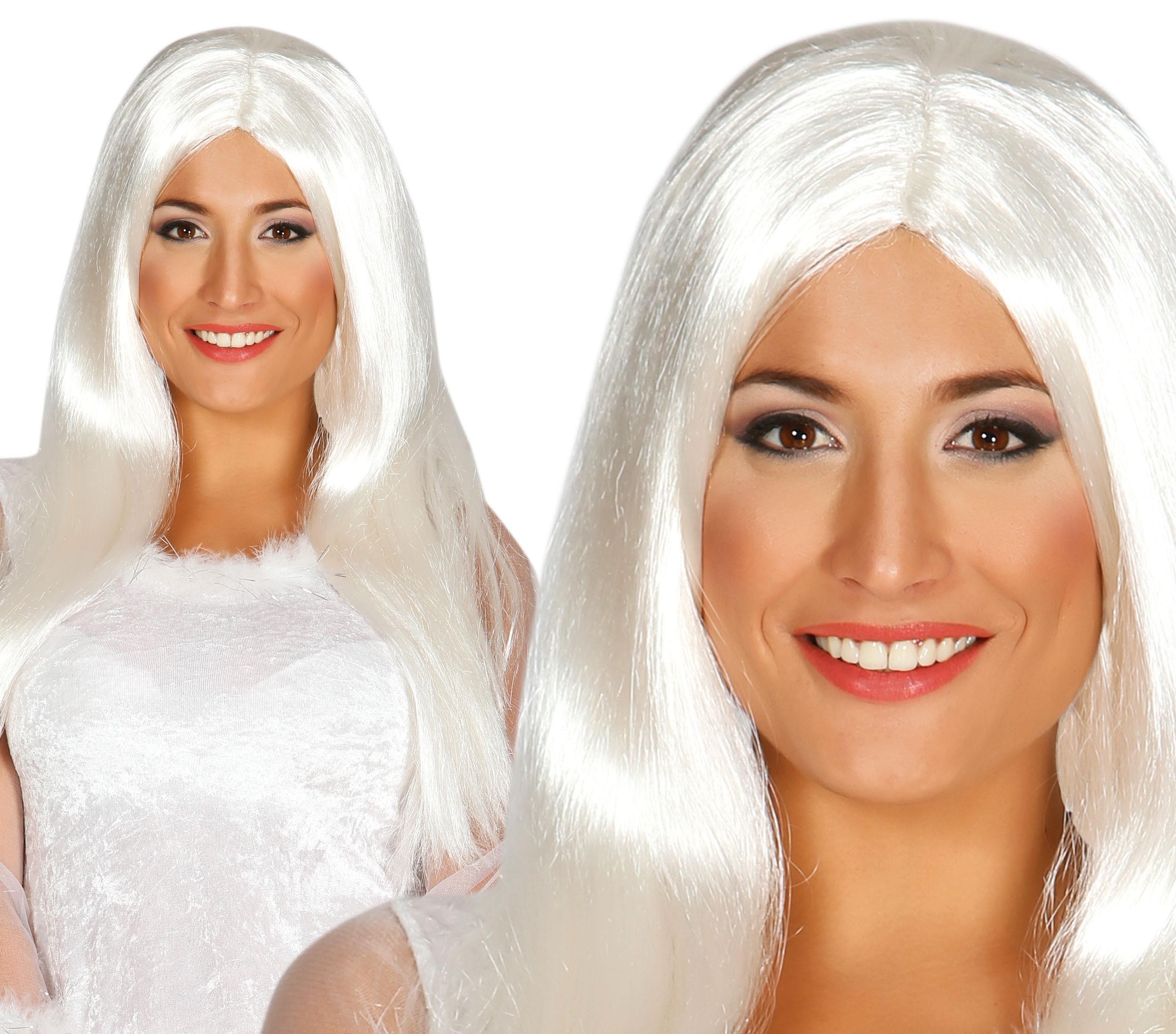 Peluca Larga Blanca