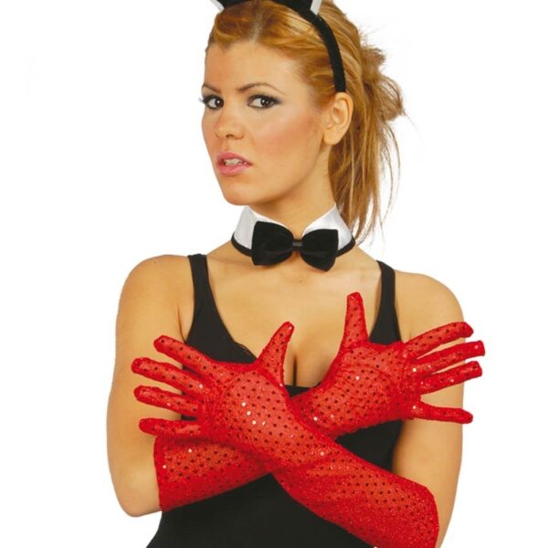Guantes Lentejuelas Rojo
