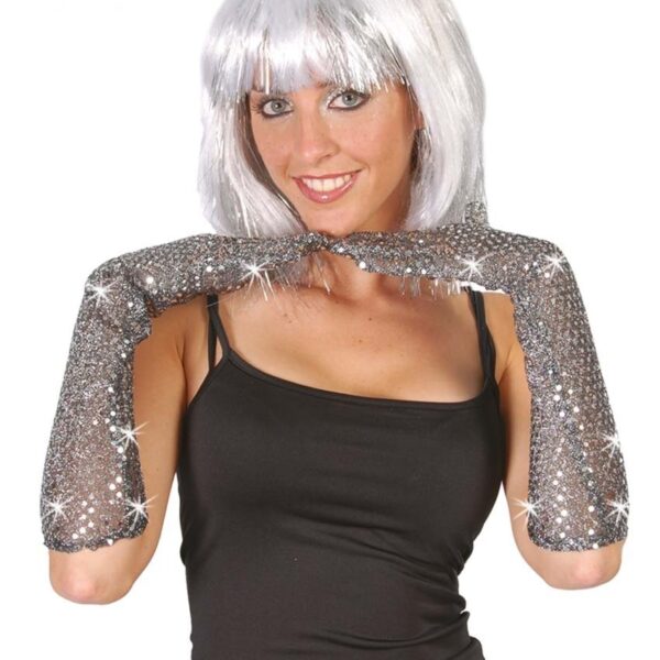 Guantes Lentejuelas Plata