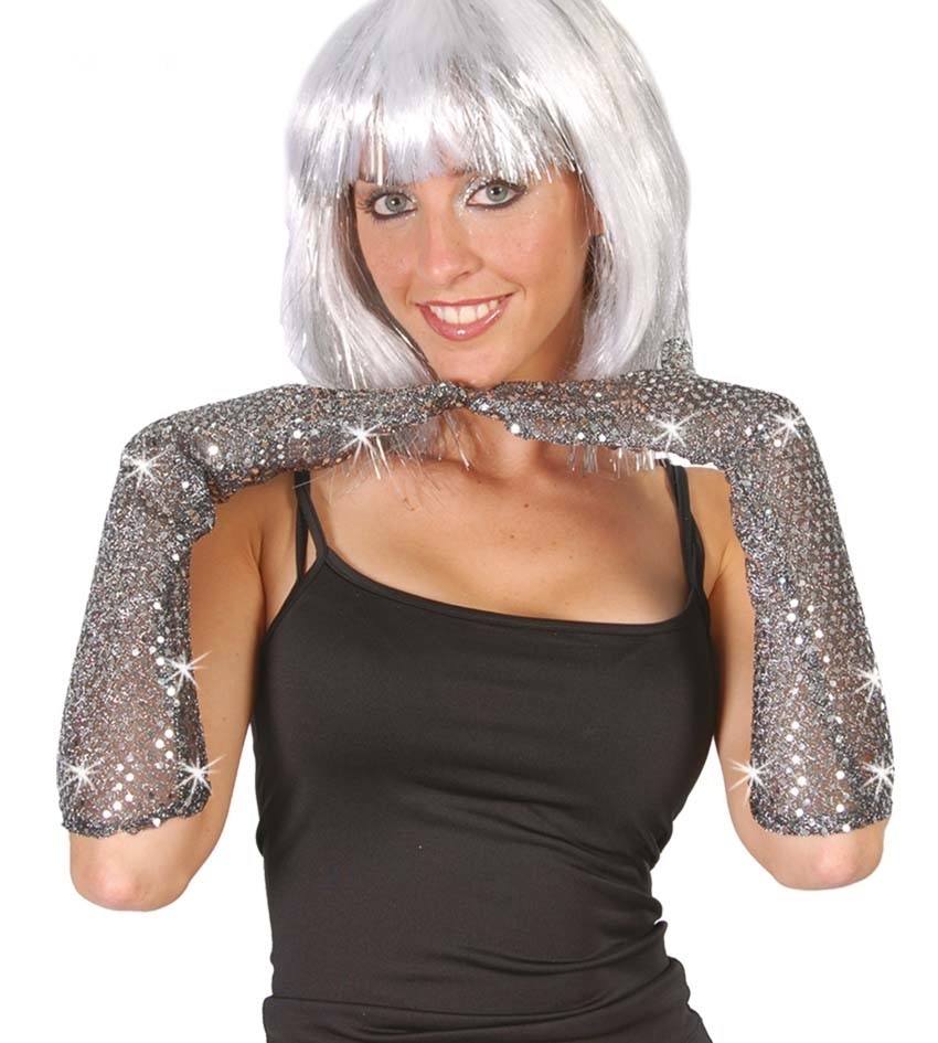 Guantes Lentejuelas Plata