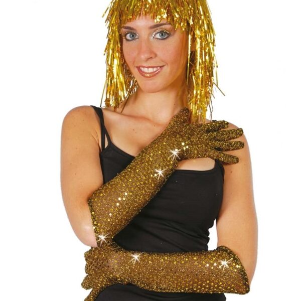 Guantes Lentejuelas Oro