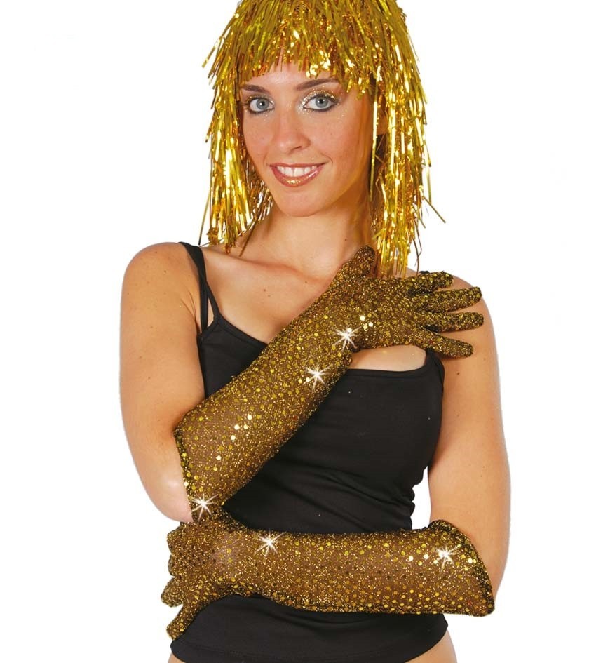Guantes Lentejuelas Oro
