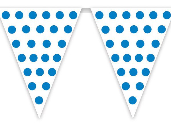 Gallardete blanco puntos azules