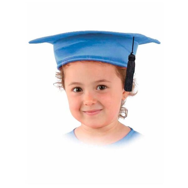 Birrete Graduacion Tela Azul