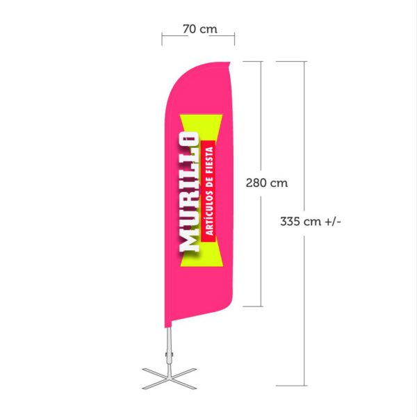 Bandera publicitaria modelo Vela