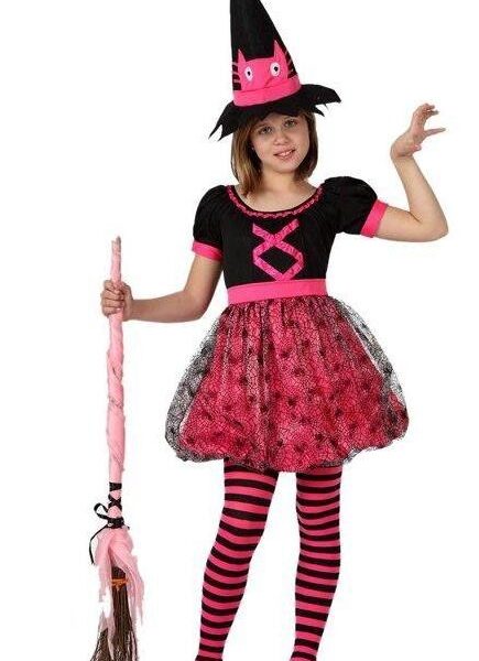 Disfraz de Bruja Rosa infantil