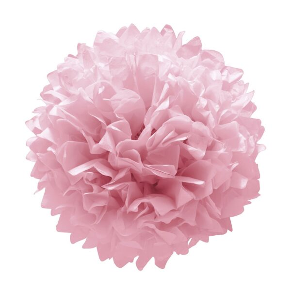 Pompones rosa de papel de seda