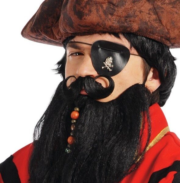 Conjunto bigote y barba negro