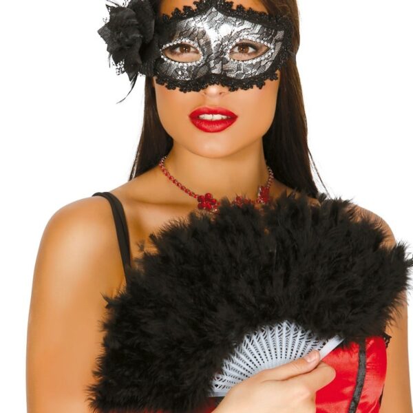 Abanico plumas negro