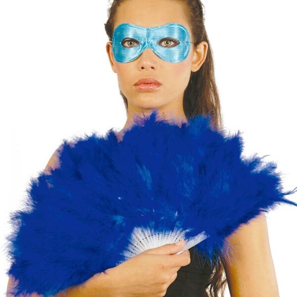 Abanico plumas Azul