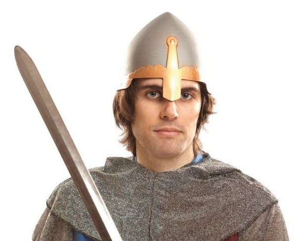 Casco medieval Plateado