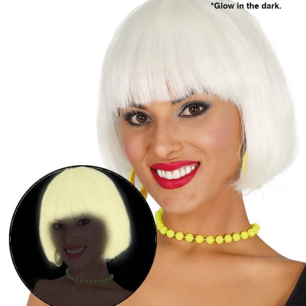 Peluca corta glow in the dark