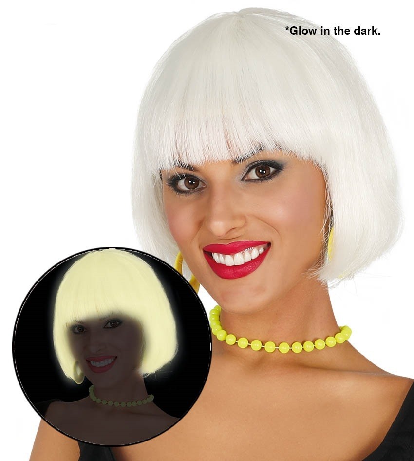Peluca corta glow in the dark