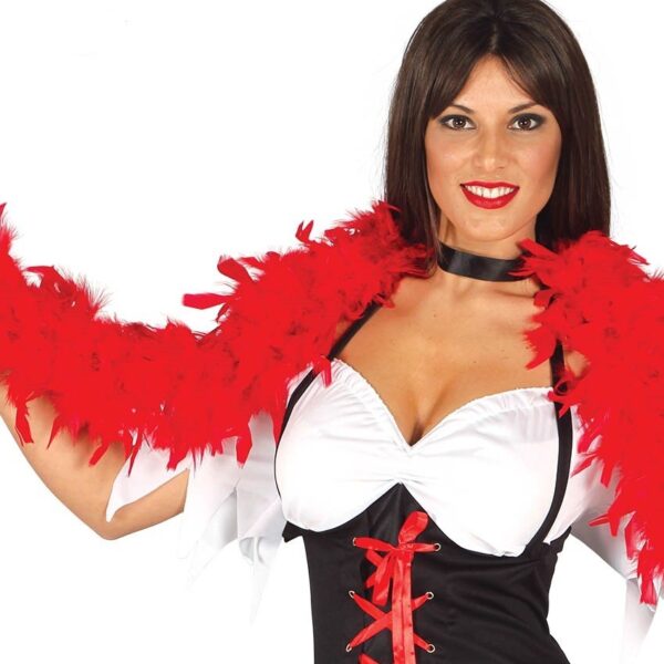 Boa de plumas rojas extra
