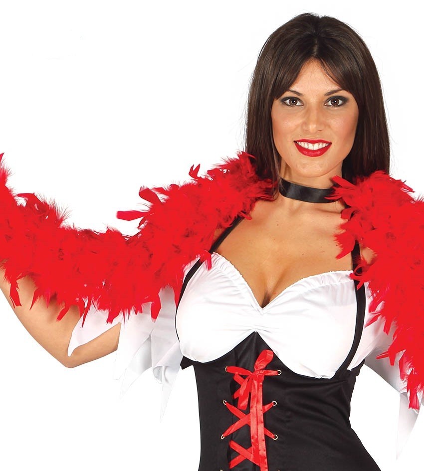Boa de plumas rojas extra