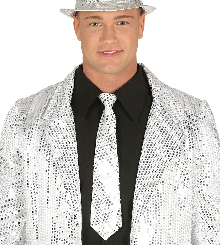 Corbata Lentejuelas plata