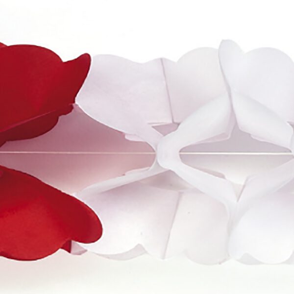 Guirnalda de Papel Roja y Blanca