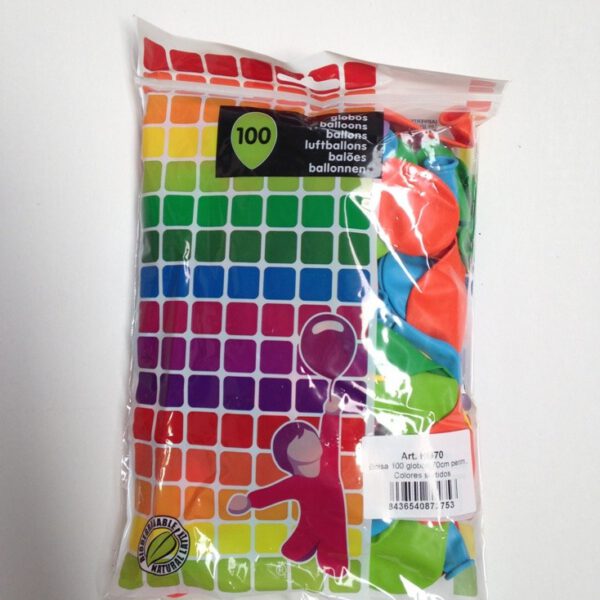 Bolsa de 100 Globos Surtidos