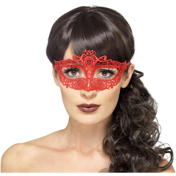 Antifaz encaje rojo