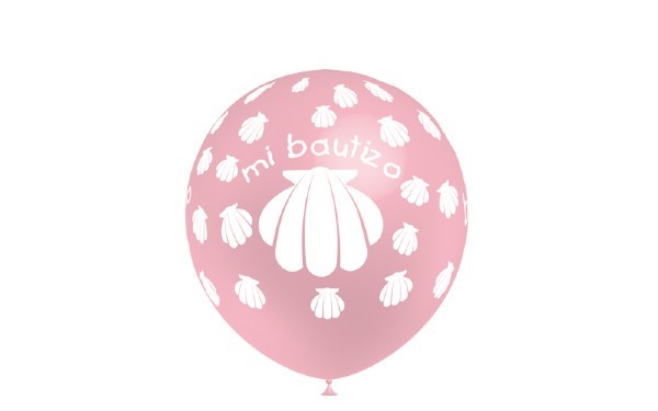 Globos Mi bautizo Rosa