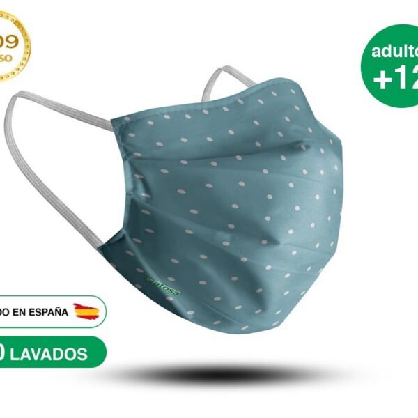 Mascarilla Azul con Lunares
