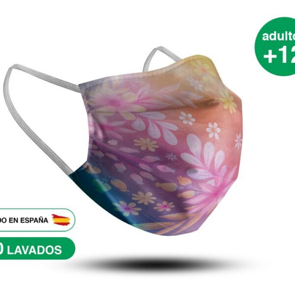 Mascarilla lavable Flores