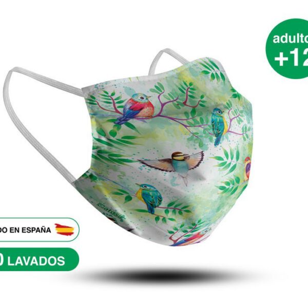 Mascarilla Lavable pájaros