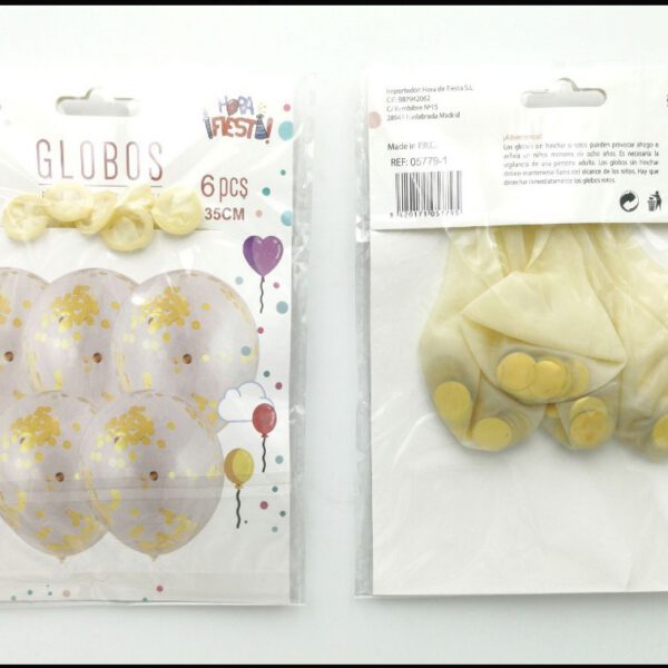 Globos Confeti Dorado