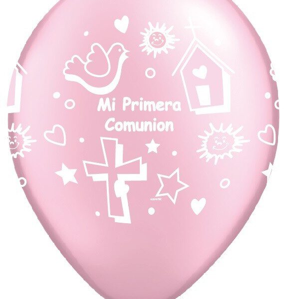 Globo Mi primera comunión rosa