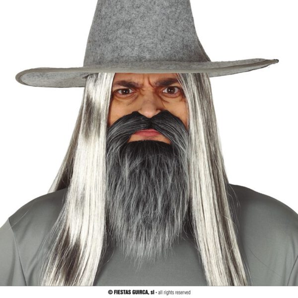 Barba y bigote gris