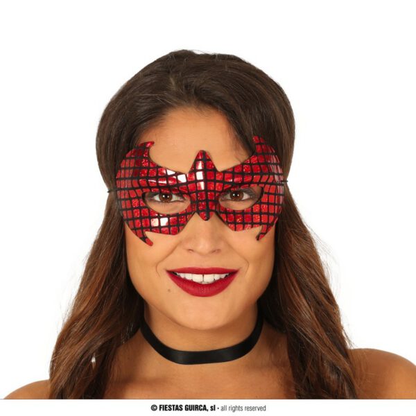 Antifaz superhéroe rojo