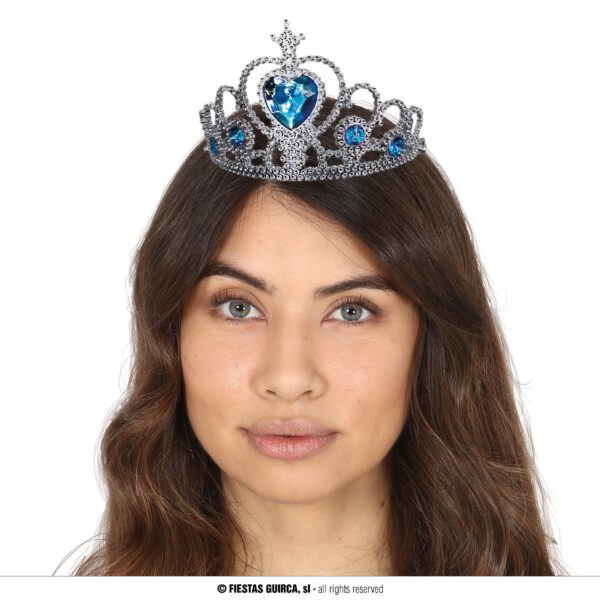 Diadema princesa piedras azules
