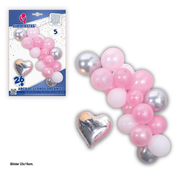 Arco de Globos rosa-corazon
