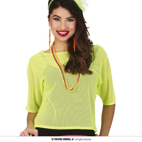 Camiseta de rejilla amarillo neon