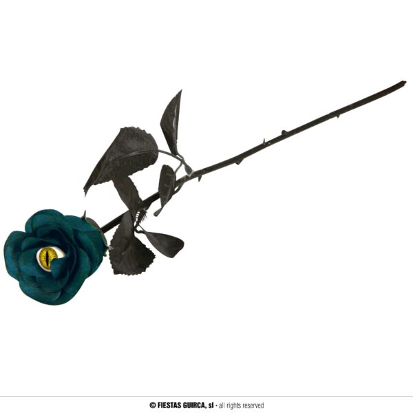Flor azul y negra con ojo de gato