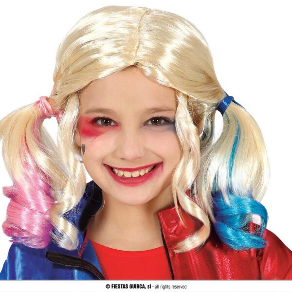 Peluca coletas payasa Infantil