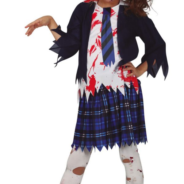 Disfraz de Estudiante Zombie niña