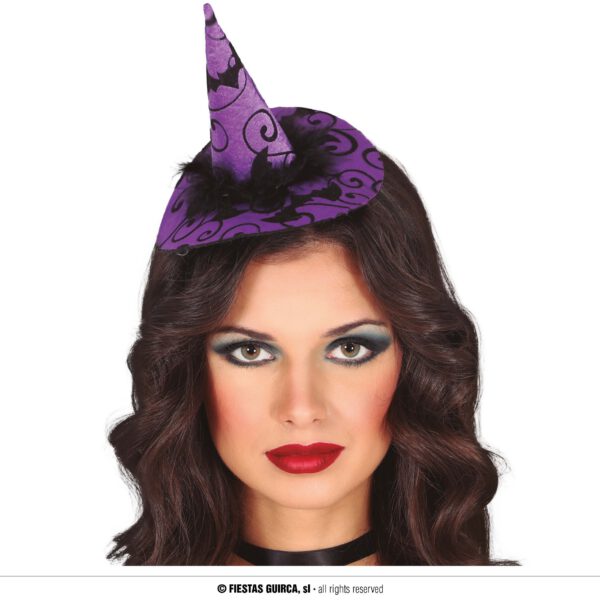 Diadema Mini hat de bruja morado