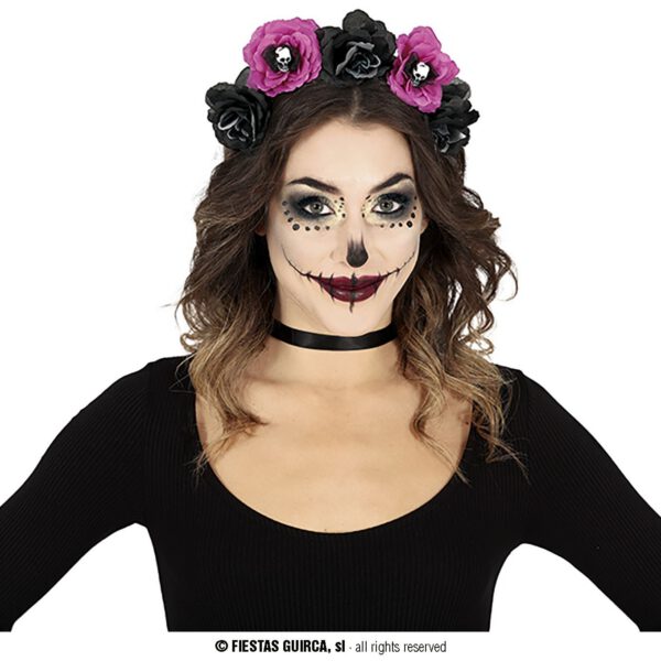 Diadema catrina negras y rosas