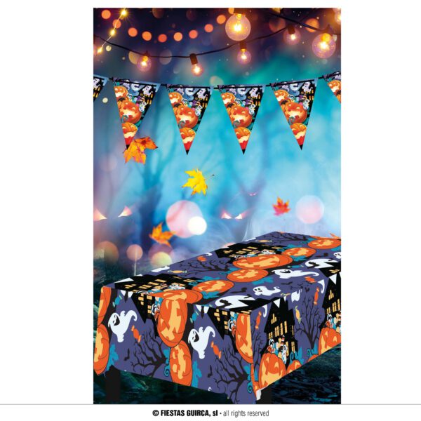 Mantel calabazas para Halloween.