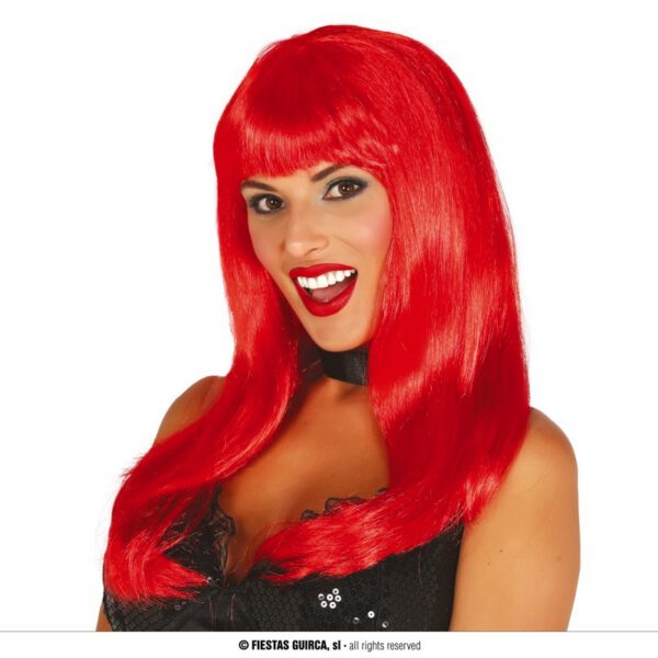 Peluca melenas roja