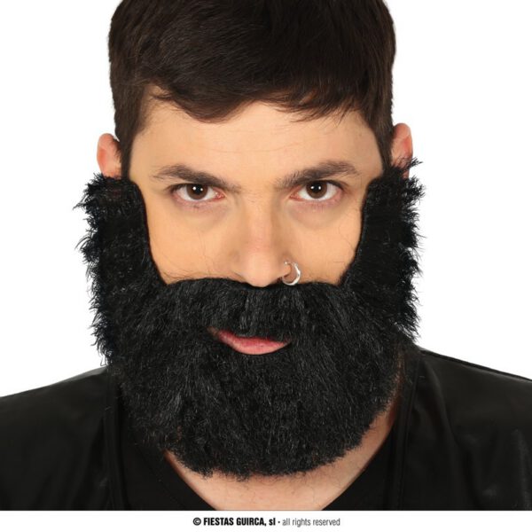 Barba tupida negra