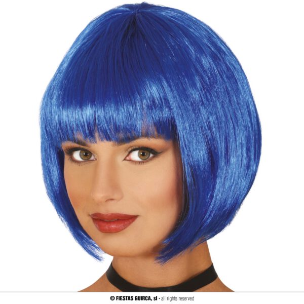 Peluca media melena azul eco